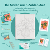 Inhalt des Malen-nach-Zahlen-Sets Discofrucht