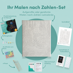 Inhalt des Malen-nach-Zahlen-Sets Geheimnisse auf dem Hexentisch