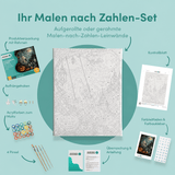 Inhalt des Malen-nach-Zahlen-Sets Geisterstunde im Mondschein