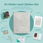 Inhalt des Malen-nach-Zahlen-Sets Herbsternte mit Kürbisblüten