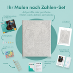 Inhalt des Malen-nach-Zahlen-Sets Herbsthexe am Fluss