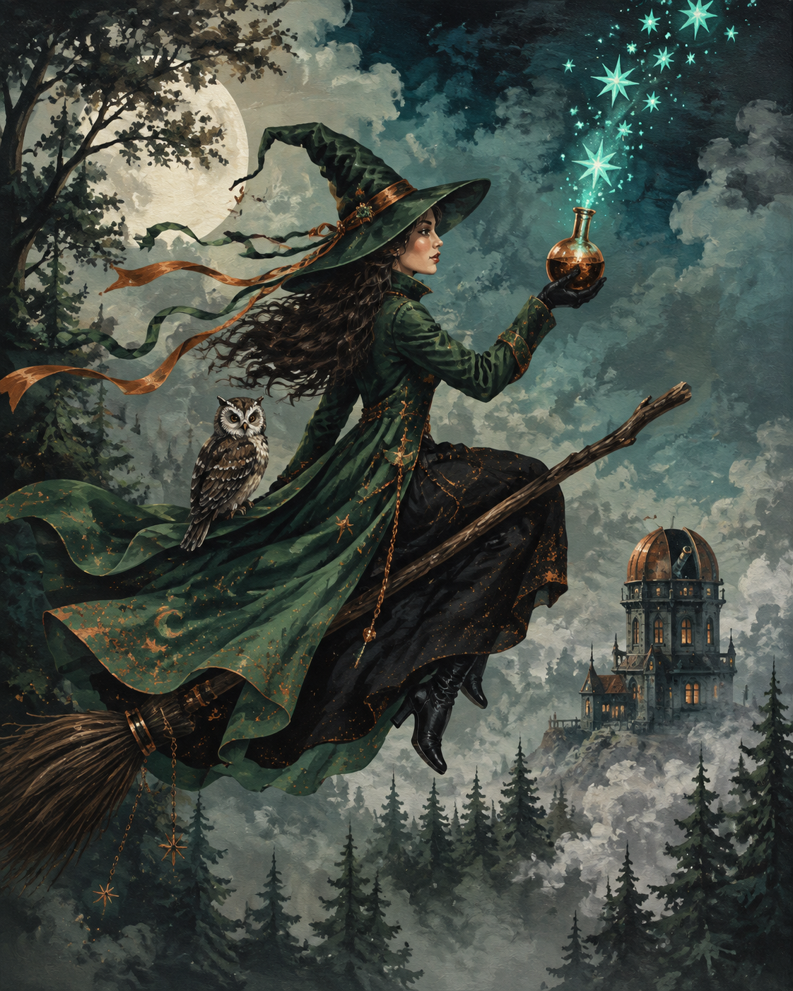 Malen nach Zahlen Hexe, bitte! – Halloween-Motiv