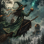Malen nach Zahlen Hexe, bitte! – Halloween-Motiv