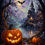 Malen nach Zahlen Jacks düsteres Leuchten – Halloween-Motiv