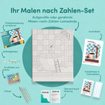 Inhalt des Malen-nach-Zahlen-Sets Kaffeesprung