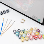 Malen-nach-Zahlen-Set mit Farben und Pinseln