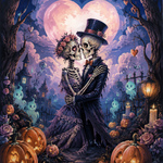 Malen nach Zahlen Liebe bis auf die Knochen – Halloween-Motiv