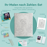Inhalt des Malen-nach-Zahlen-Sets Liebe bis auf die Knochen