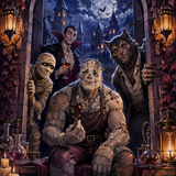 Malen nach Zahlen Nacht der klassischen Monster – Halloween-Motiv