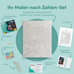 Inhalt des Malen-nach-Zahlen-Sets Niedliche Spuknacht