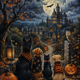 Malen nach Zahlen Pfoten in der Geisternacht – Halloween-Motiv