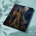 Fertige Leinwand Schatten der gotischen Kirche auf Stoff