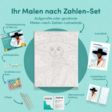 Inhalt des Malen-nach-Zahlen-Sets Schwarzer Hut