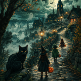 Malen nach Zahlen Süße Beute in der Geisternacht – Halloween-Motiv