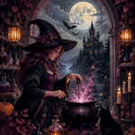 Malen nach Zahlen Tränke aus der Unterwelt – Halloween-Motiv