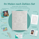 Inhalt des Malen-nach-Zahlen-Sets Zuckerspuk aus der Backstube