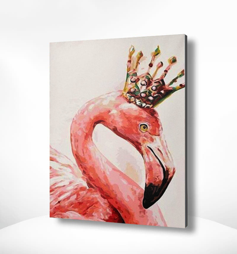 Malen nach Zahlen Flamingo mit Krone