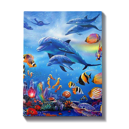 Malen nach Zahlen Delfine und Fische