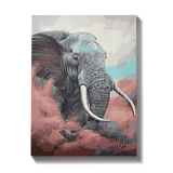 Malen nach Zahlen Elefant mit rosa Wolke