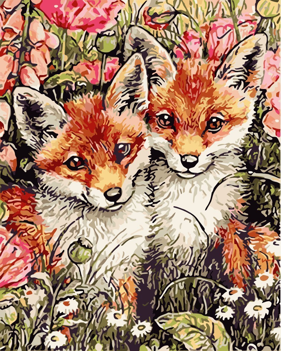 Malen nach Zahlen 2 Babyfüchse