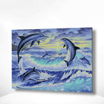 Malen nach Zahlen 6 Delfine