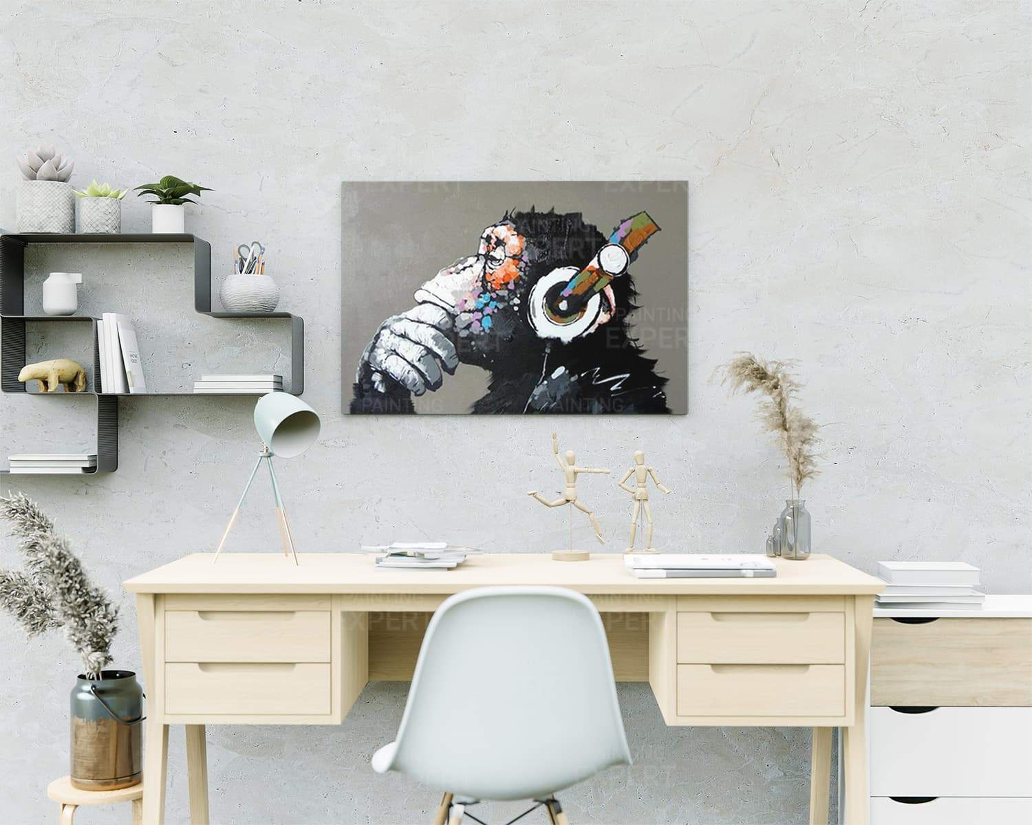 Malen nach Zahlen Affe Kopfhörer