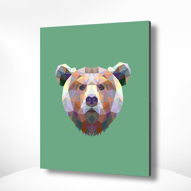 Malen nach Zahlen Bär Polygon