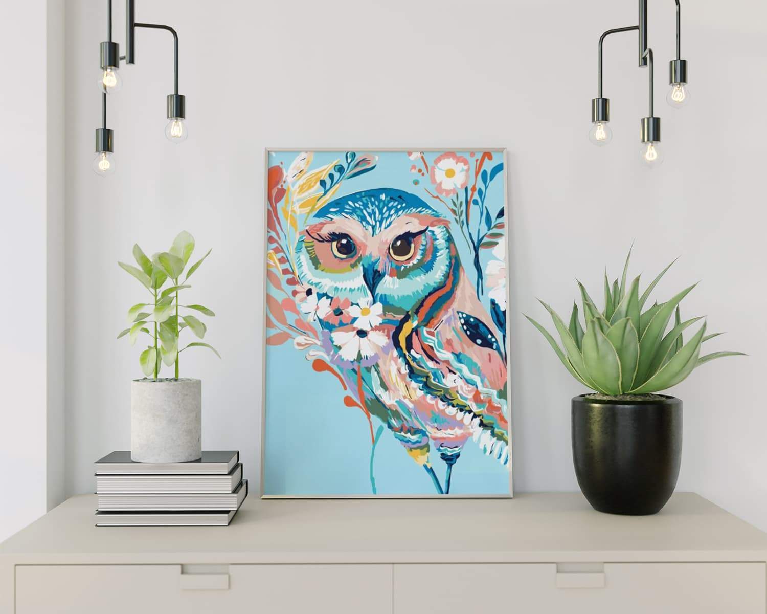 Malen nach Zahlen Blaue Eule