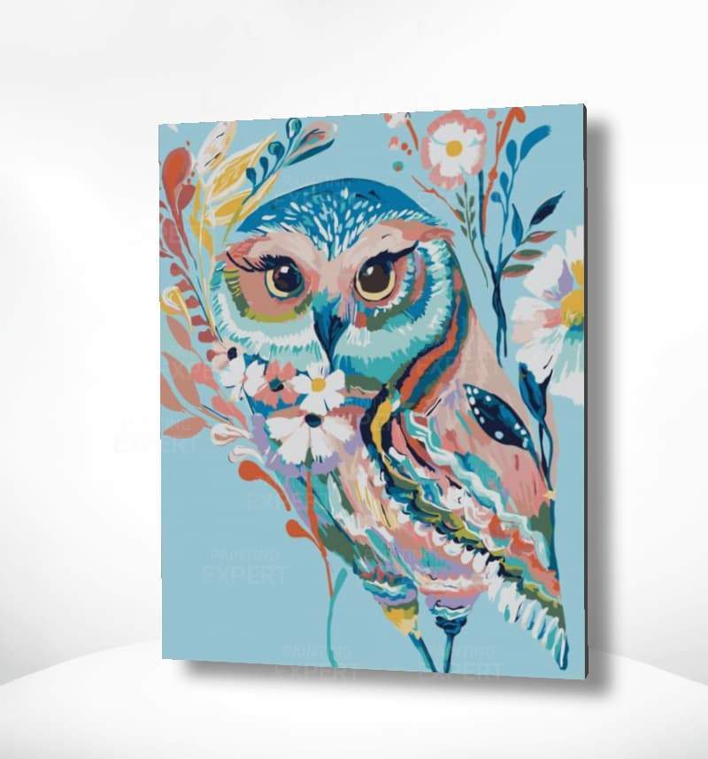 Malen nach Zahlen Blaue Eule