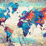 Malen nach Zahlen Blaue Weltkarte