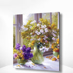 Malen nach Zahlen Blumen am Fenster