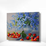 Malen nach Zahlen Blumen mit Erdbeere