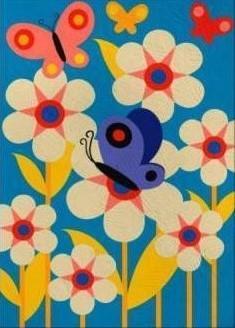 Malen nach Zahlen Blumen mit Schmetterling