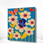 Malen nach Zahlen Blumen mit Schmetterling