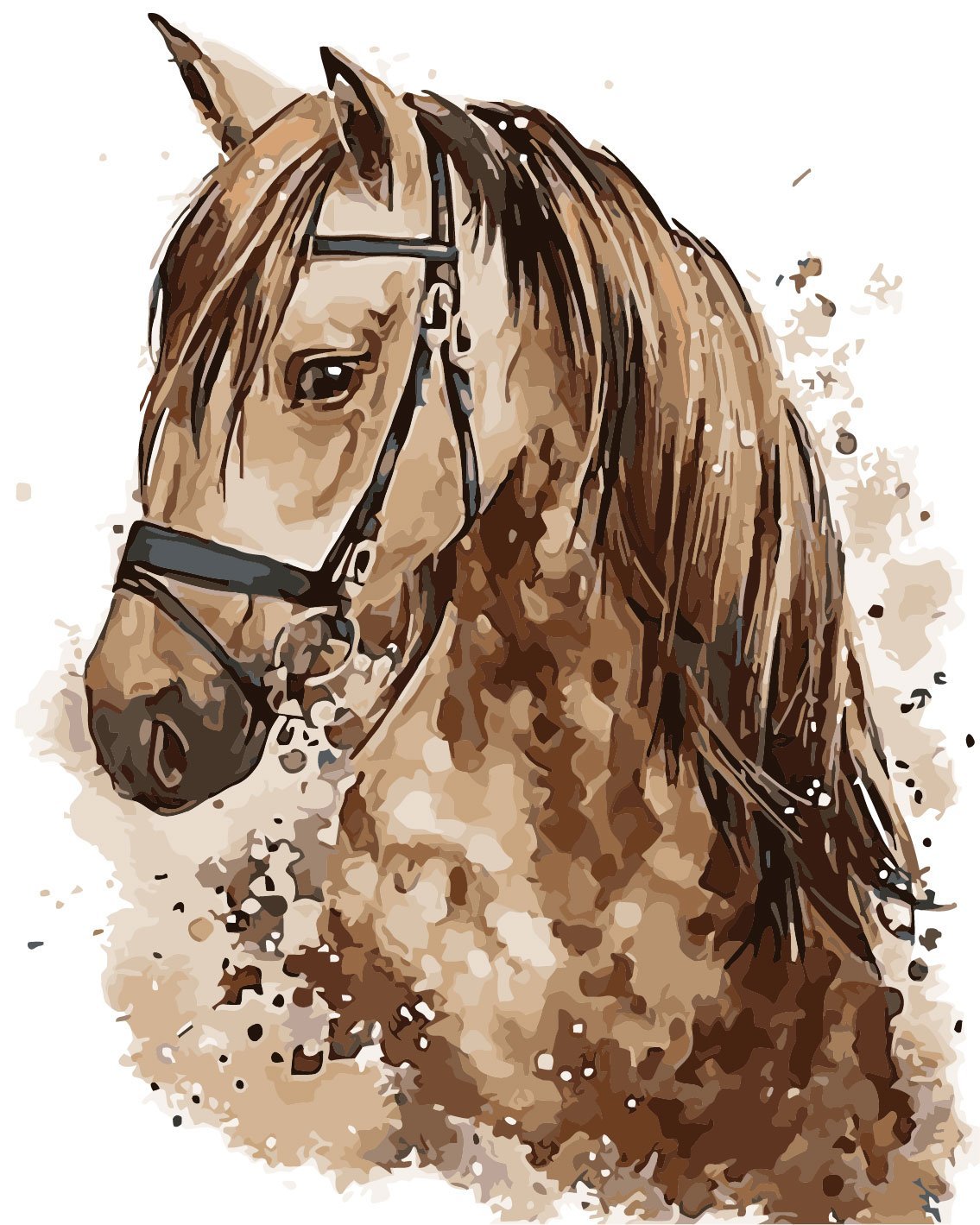 Malen nach Zahlen Braunes Pferd