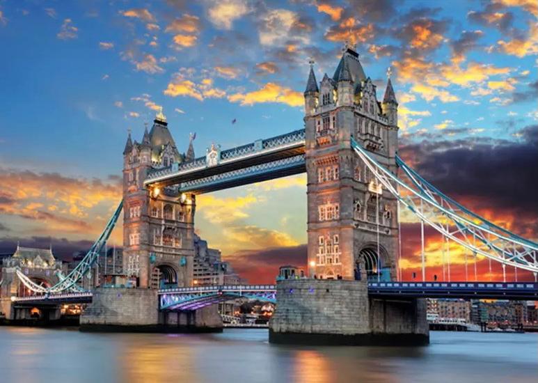 Malen nach Zahlen Bridge of London mit Sonnenuntergang