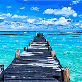 Malen nach Zahlen Brücke am Meer