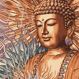 Malen nach Zahlen Buddha Braun