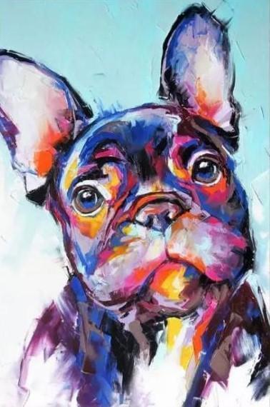 Malen nach Zahlen Bunte Bulldogge-Malen Nach Zahlen Experte