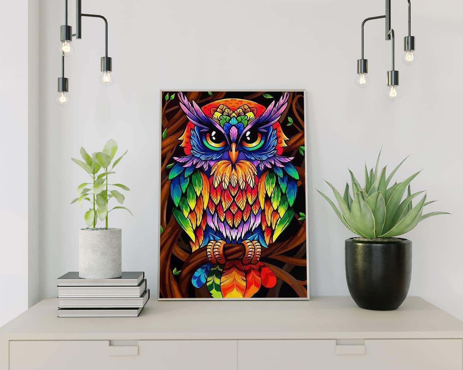 Malen nach Zahlen Bunte Eule