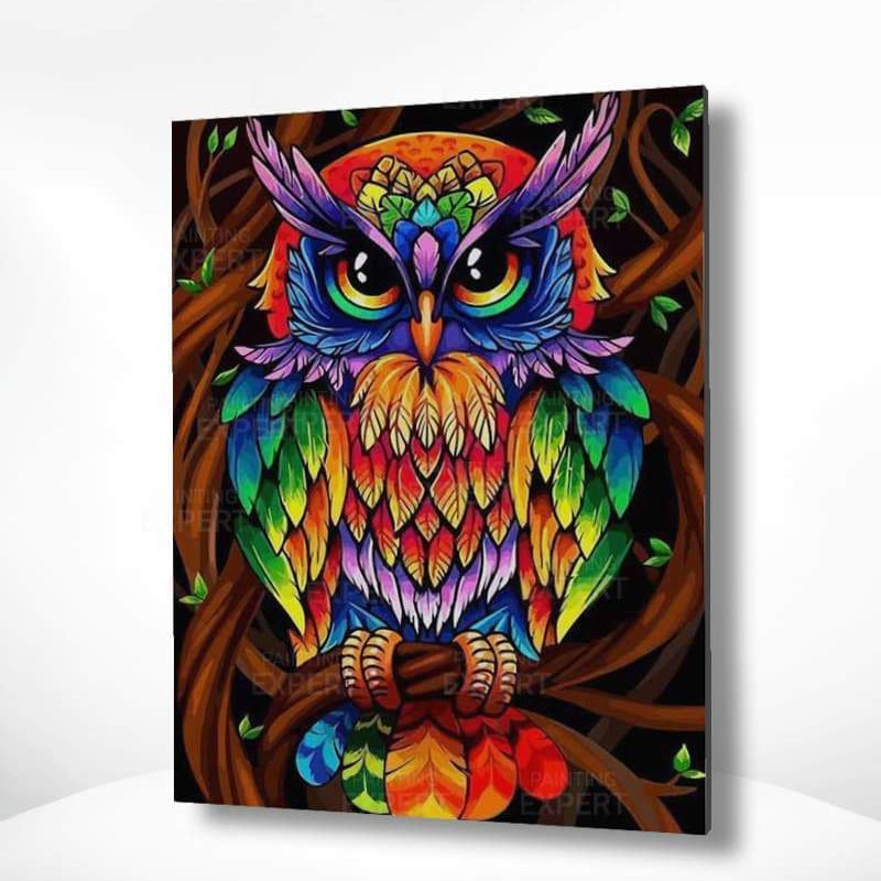 Malen nach Zahlen Bunte Eule