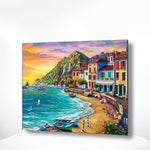 Malen nach Zahlen Bunte Häuser am Meer