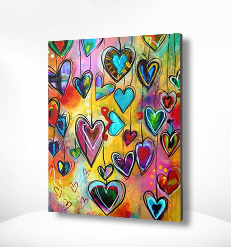 Malen nach Zahlen Bunte Herzen