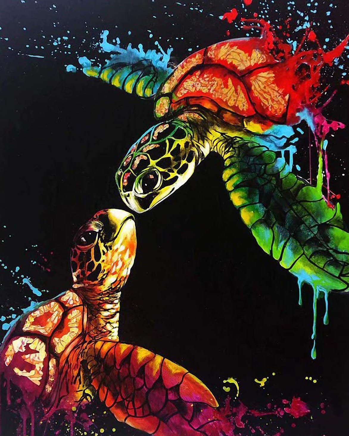 Malen nach Zahlen Bunte Schildkröten