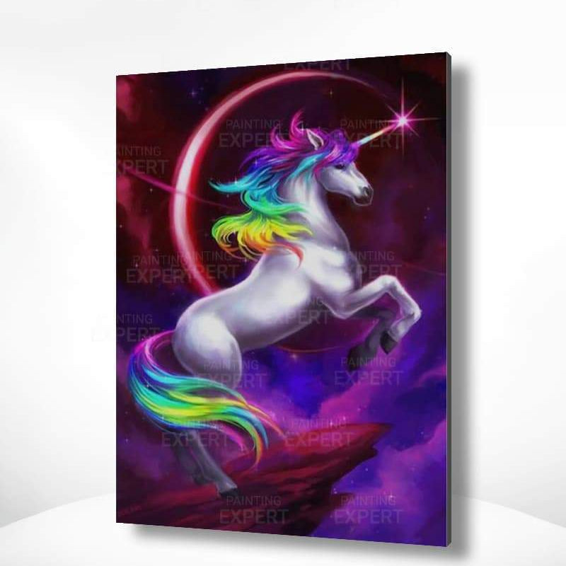 Malen nach Zahlen Buntes Einhorn