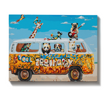 Malen nach Zahlen Bus mit Tieren