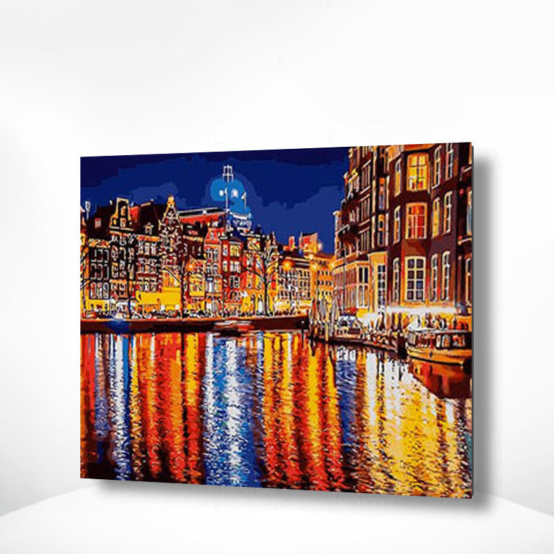 Malen nach Zahlen Dunkle Stadt