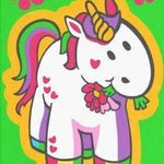 Malen nach Zahlen Einhorn mit roten Blumen