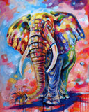 Malen nach Zahlen Elefant mit fröhlichen Farben-Malen Nach Zahlen Experte