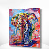 Malen nach Zahlen Elefant mit fröhlichen Farben-Malen Nach Zahlen Experte